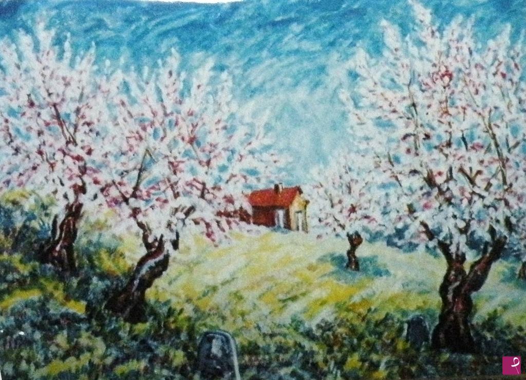 quadri in vendita online - FIORITURA  IN COLLINA 