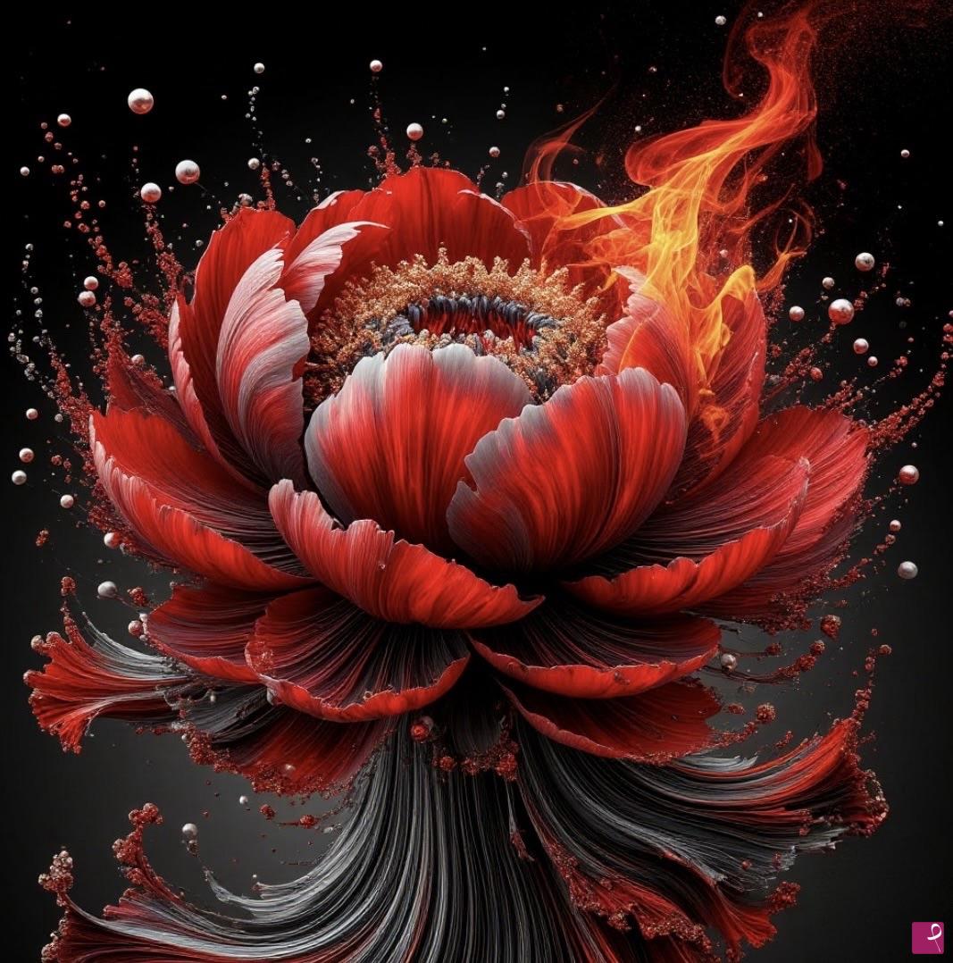 quadri in vendita online - Fire Flower