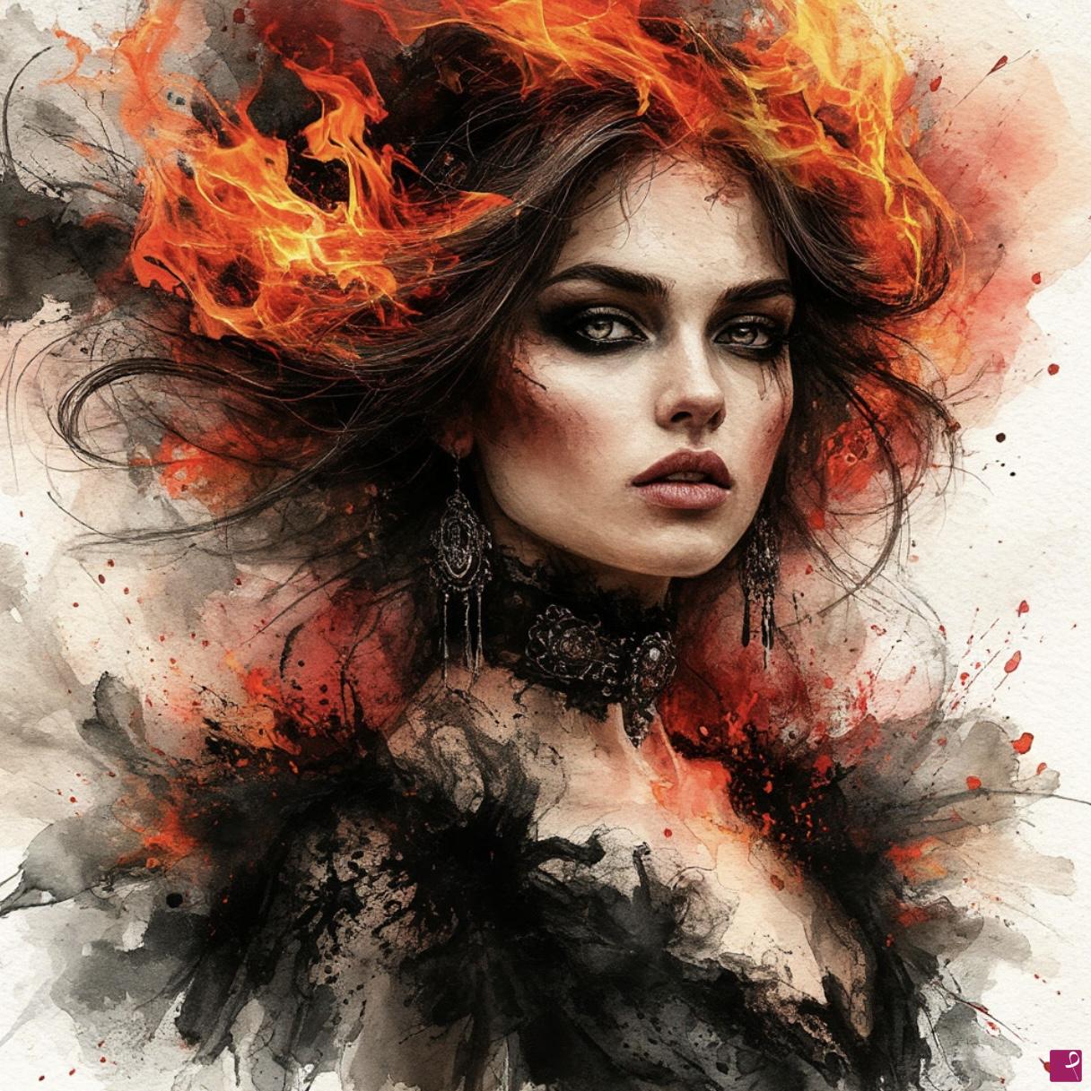quadri in vendita online - Fire girl