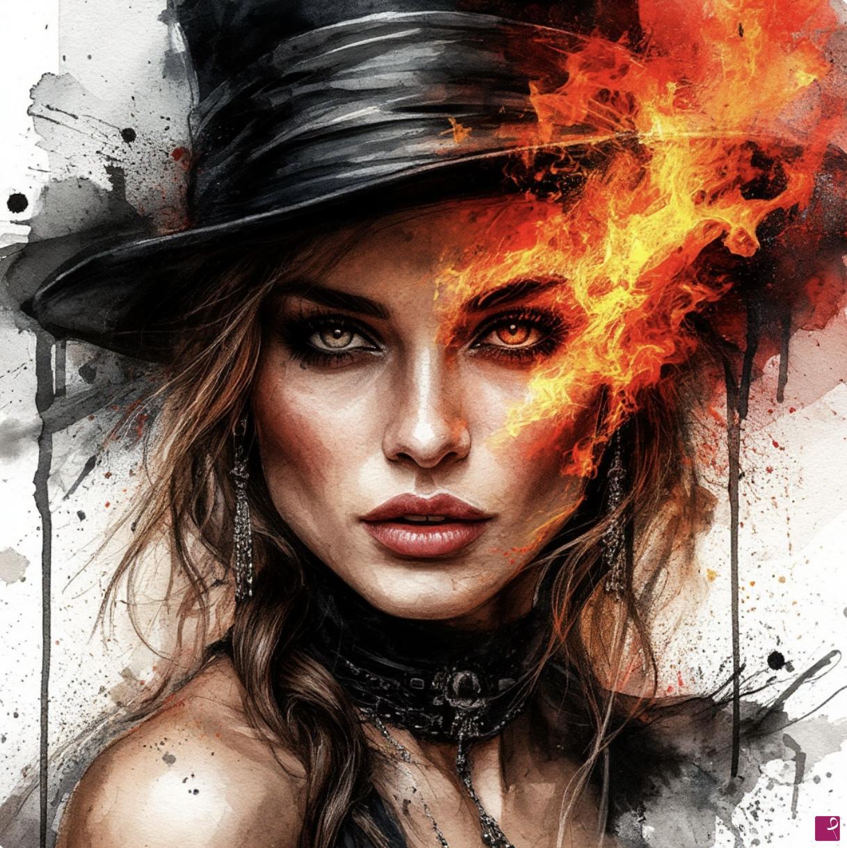 quadri in vendita online - Fire girl 
