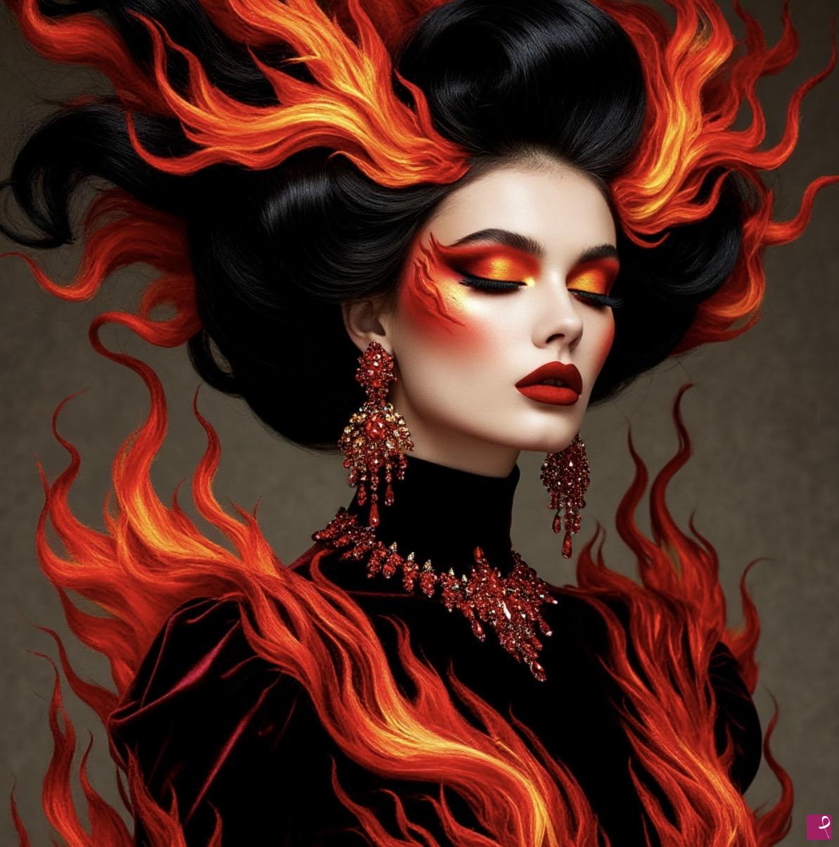 quadri in vendita online - Fire woman 