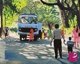 quadri in vendita online - First day of school in Chennai