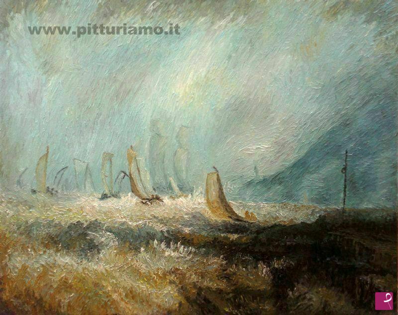 quadri in vendita online - Fisching boats bringing a disabled ship into port Ruysdael