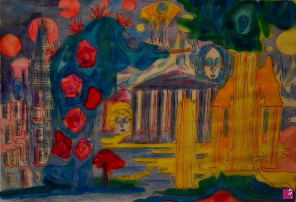 quadri in vendita online - FITOSAURO FIGLIO DEI FIORI PREISTORICO IN SITO ARTISTICO ASTRALE
