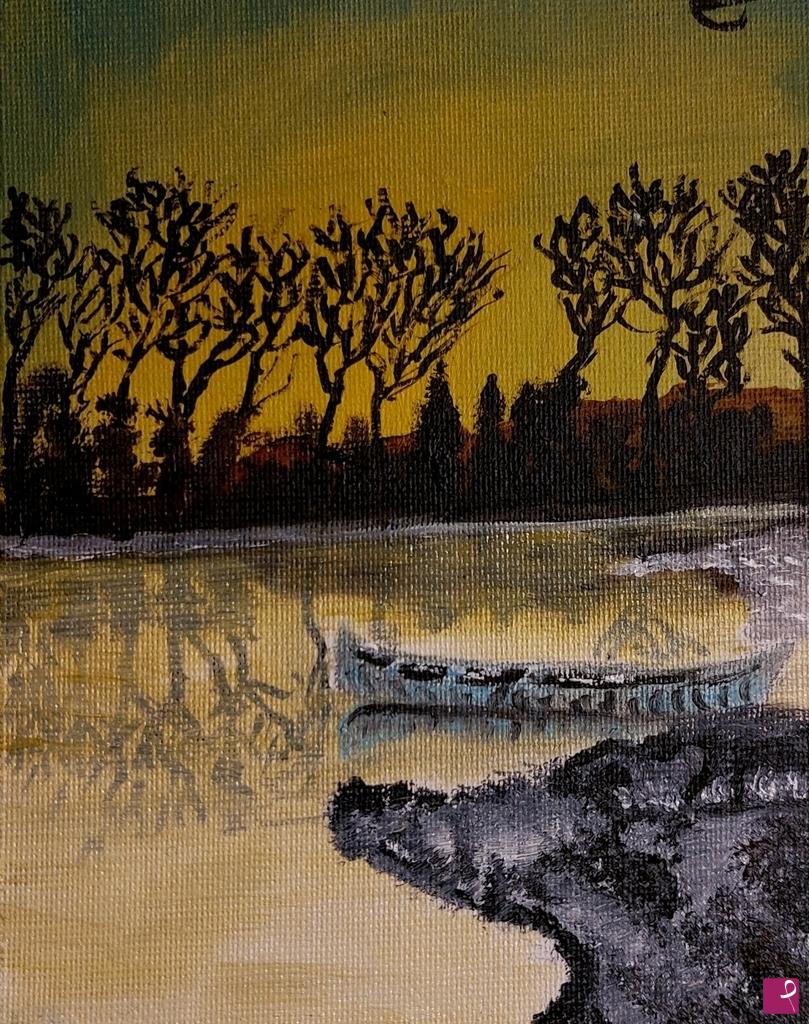 quadri in vendita online - Fiume Adda al tramonto