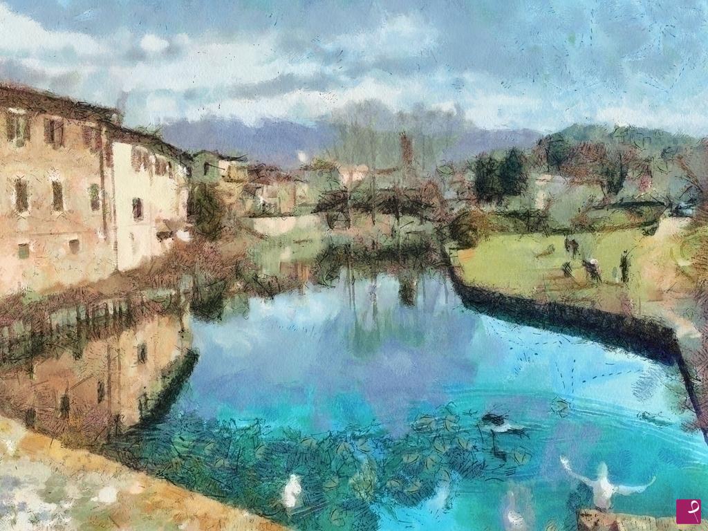 quadri in vendita online - Fiume blu