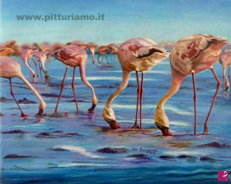 quadri in vendita online - flamingos