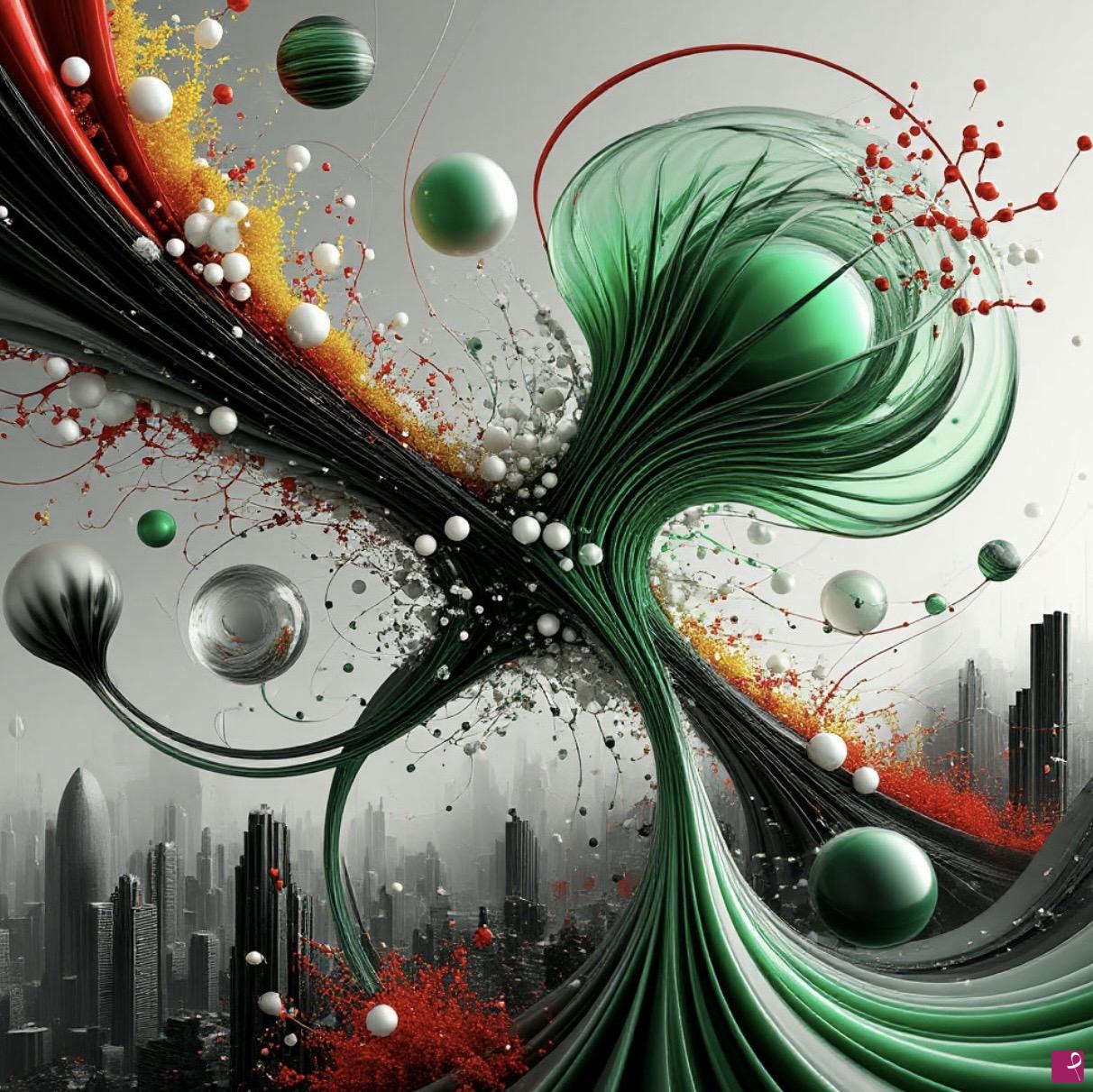 quadri in vendita online - Flight of an unknown bird over the city