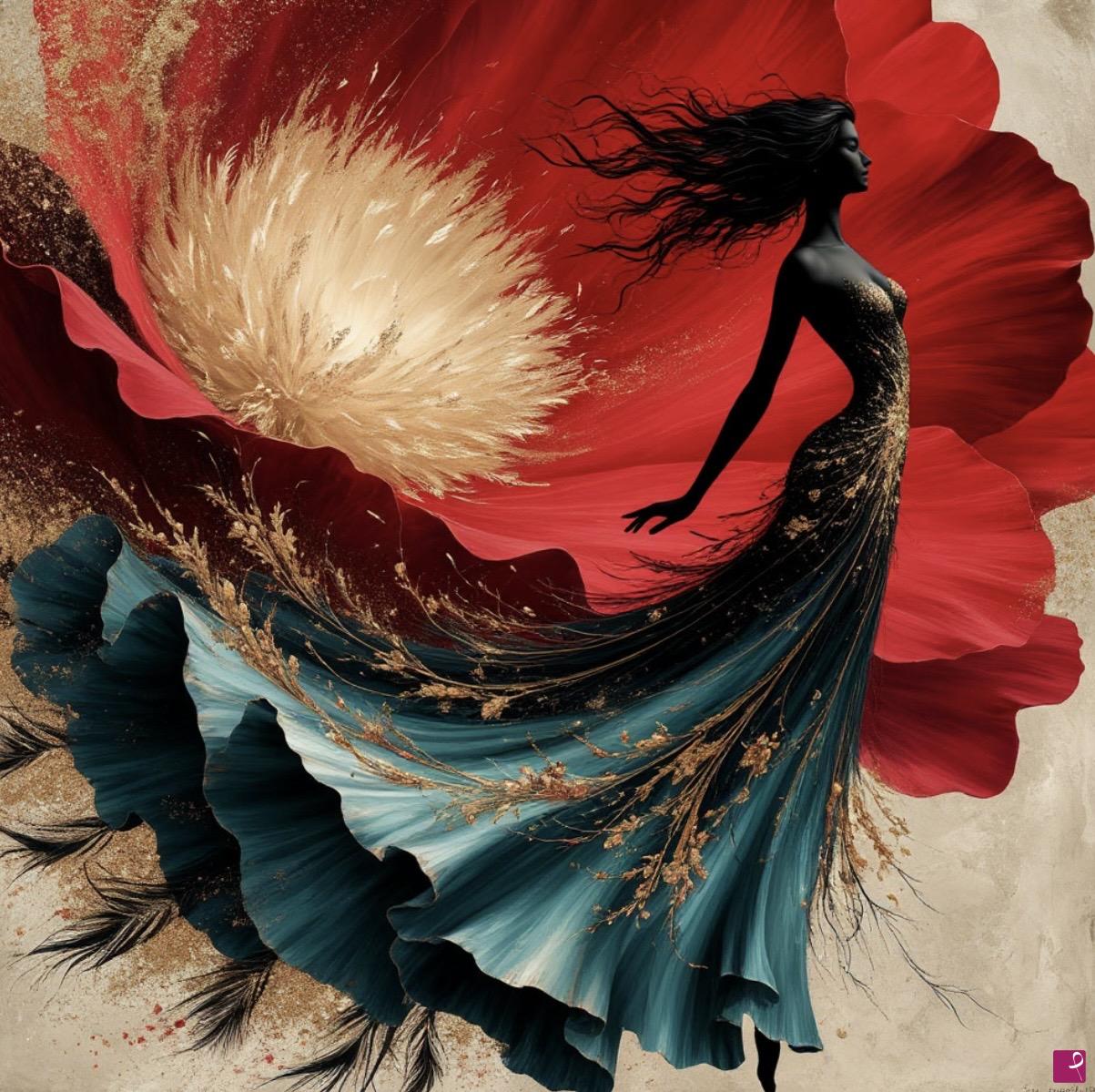 quadri in vendita online - Flight women from biggest rad flower 