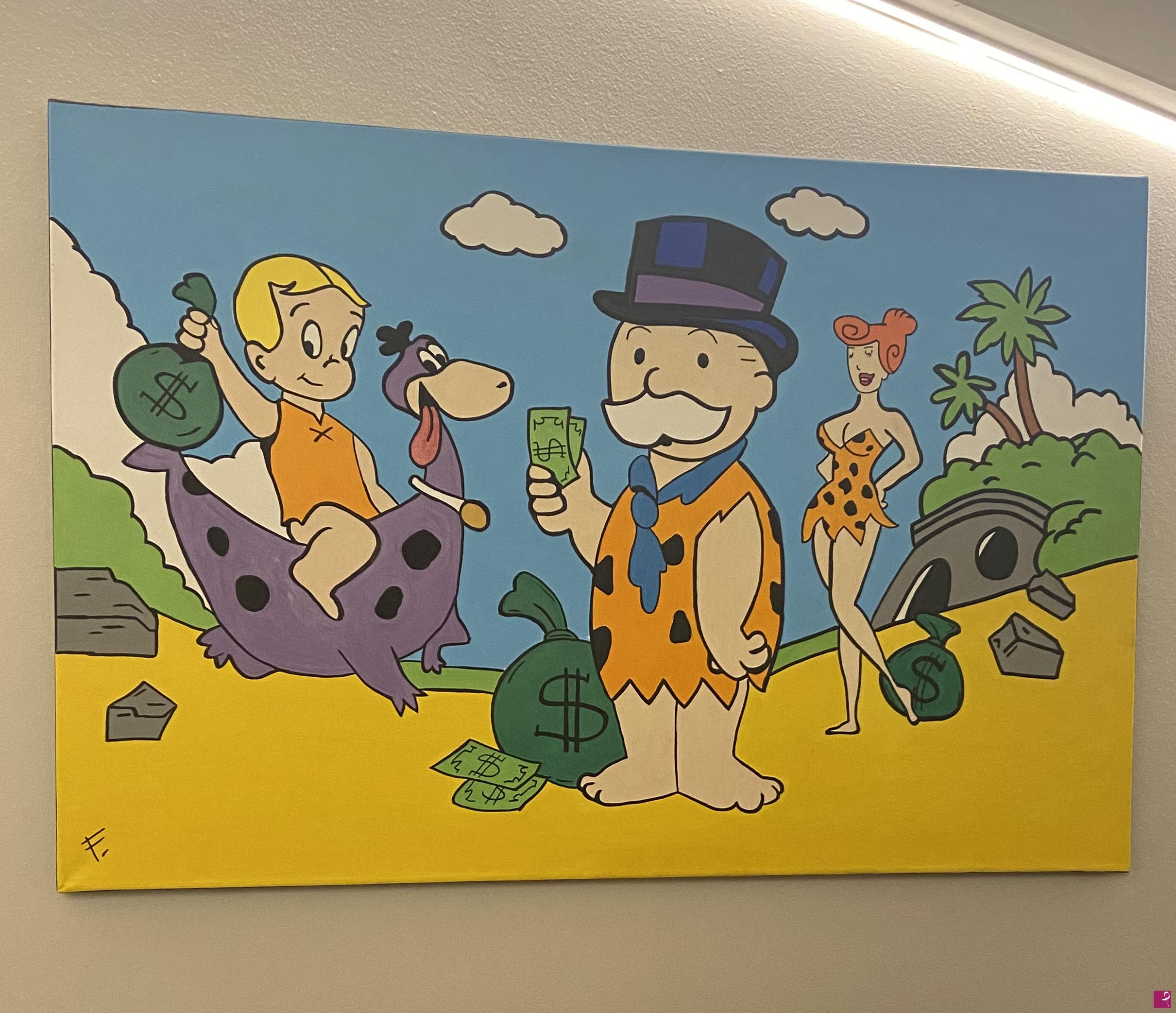 quadri in vendita online - Flintstone Monopoly 
