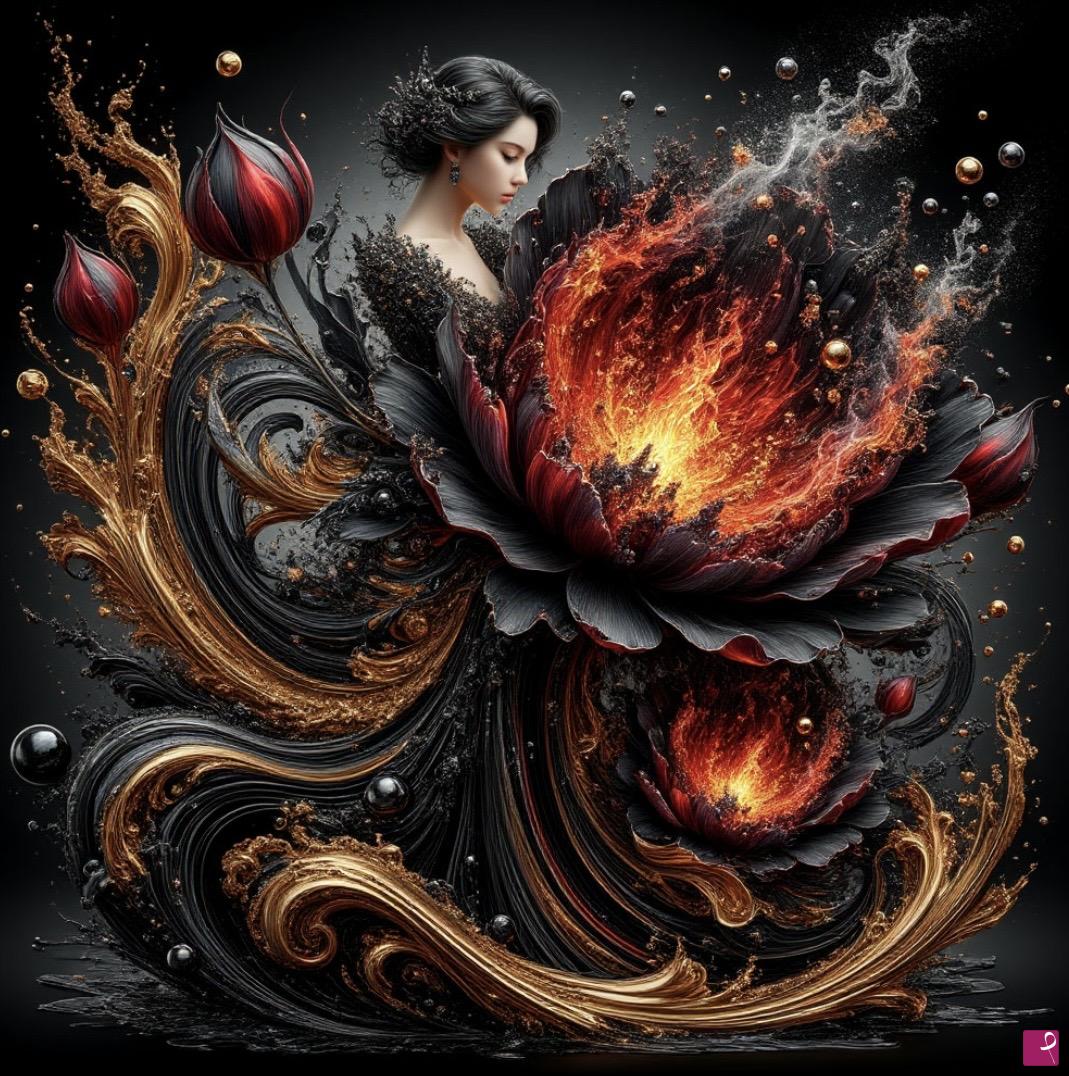 quadri in vendita online - Floral bonfire
