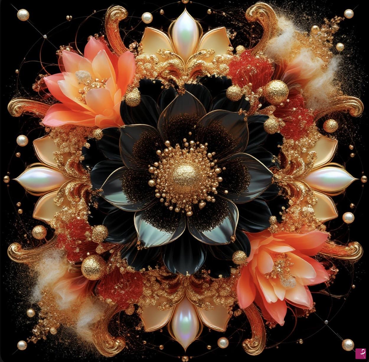 quadri in vendita online - Floral brooch for a dress