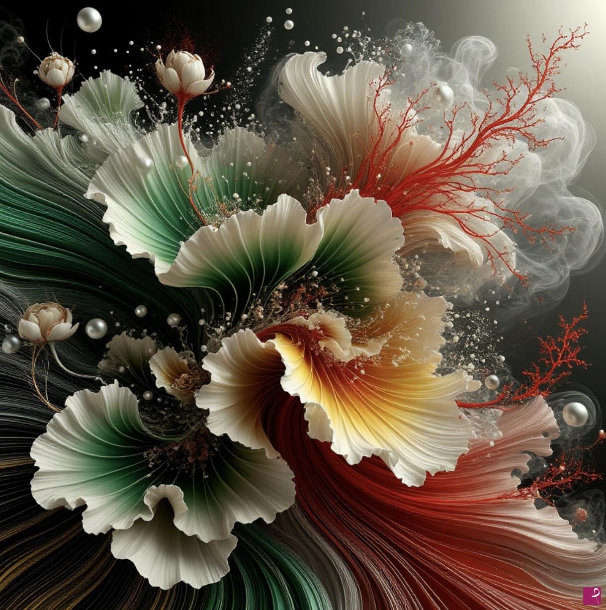 quadri in vendita online - Floral leaves