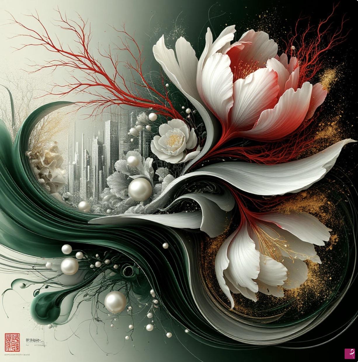quadri in vendita online - Floral Pearls