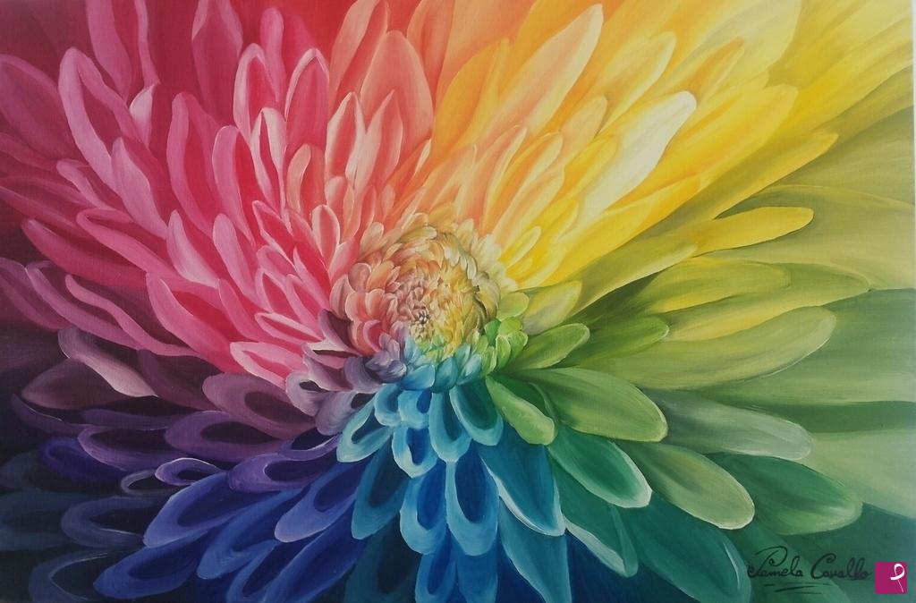 quadri in vendita online - Floral rainbow III