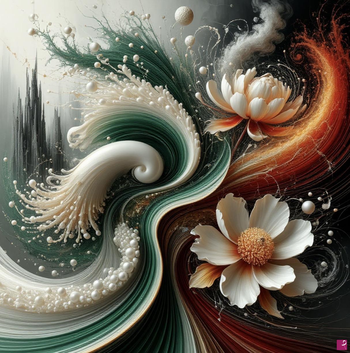quadri in vendita online - Floral swirls