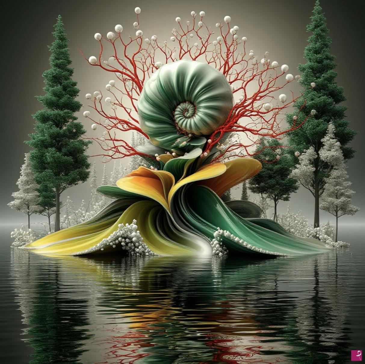 quadri in vendita online - Floral throne