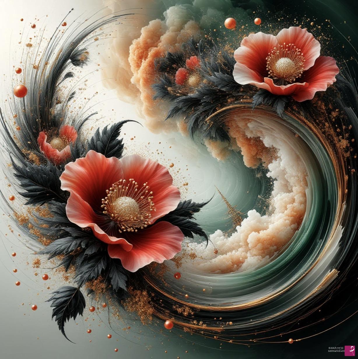 quadri in vendita online - Floral Tornado