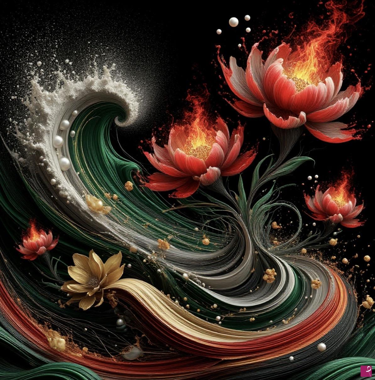 quadri in vendita online - Floral tsunami