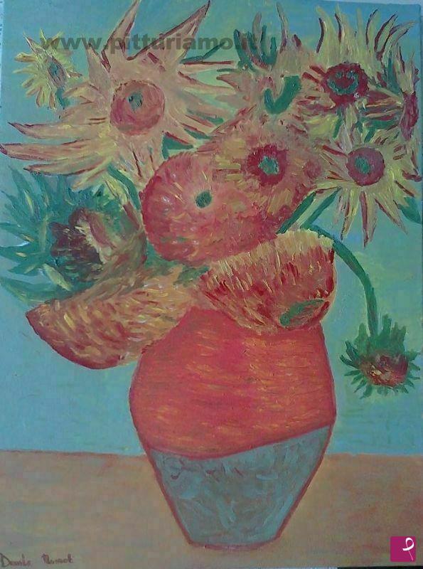 quadri in vendita online - Florero de girasoles