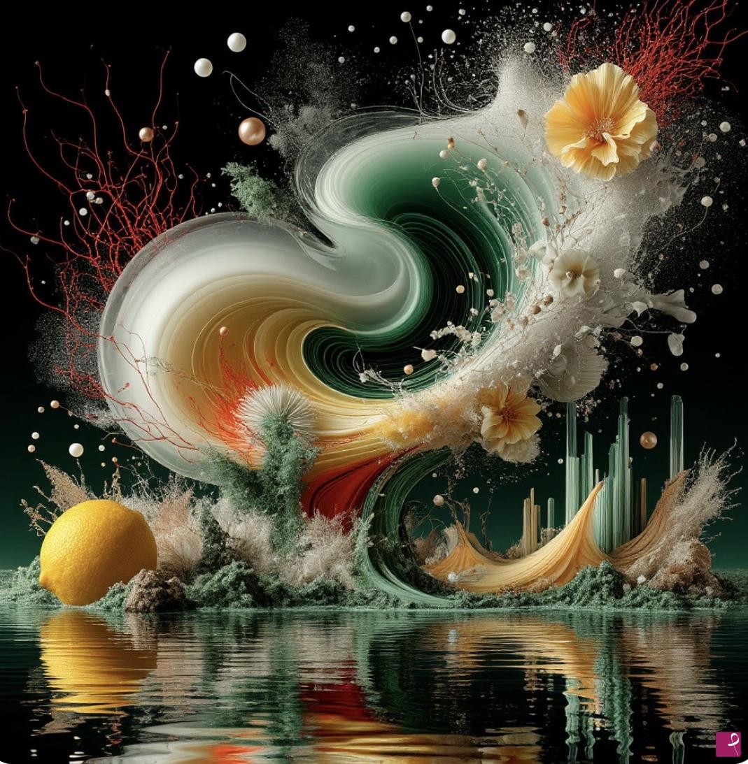 quadri in vendita online - Flower cloud over the river