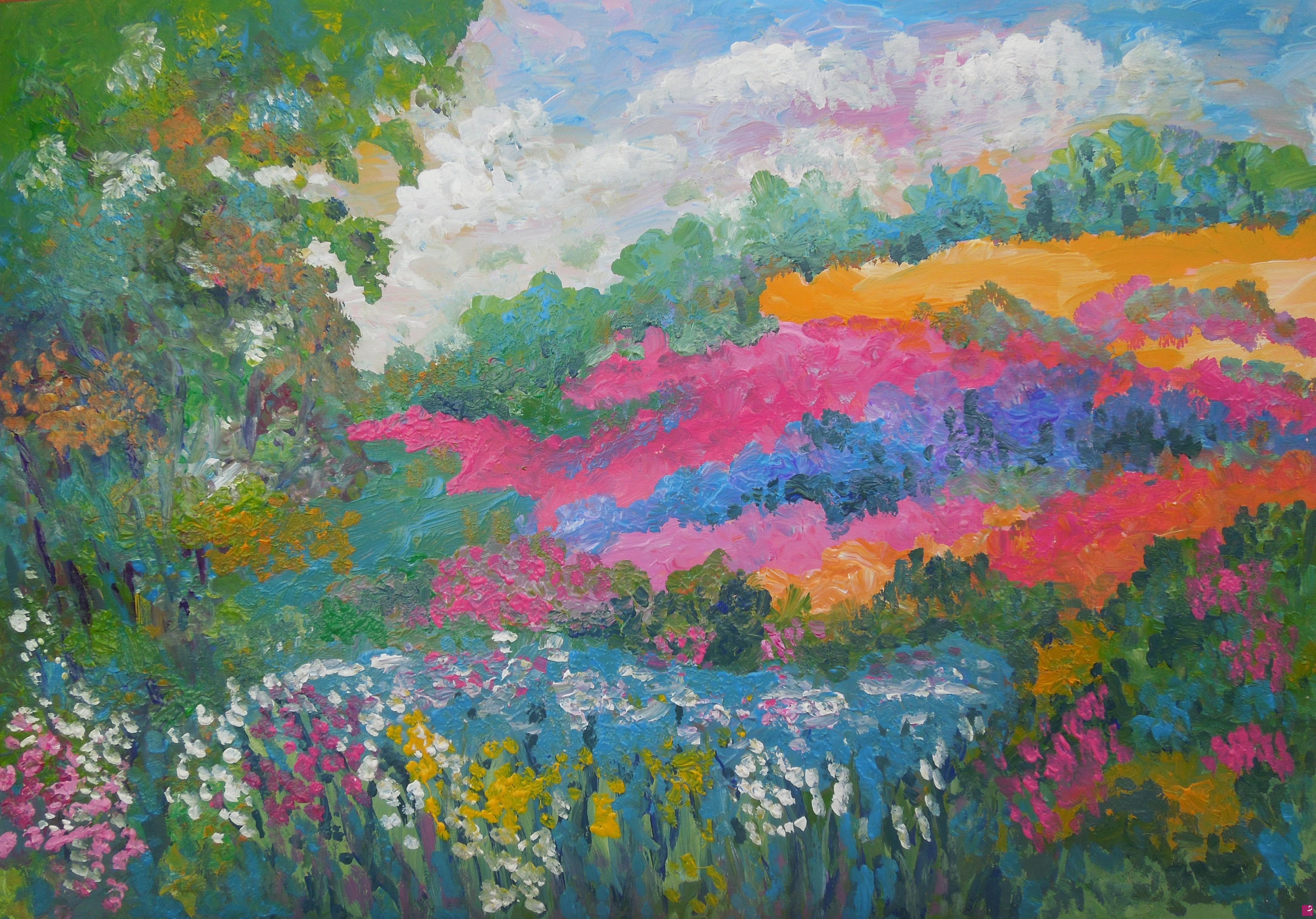 quadri in vendita online - Flower fields - 619
