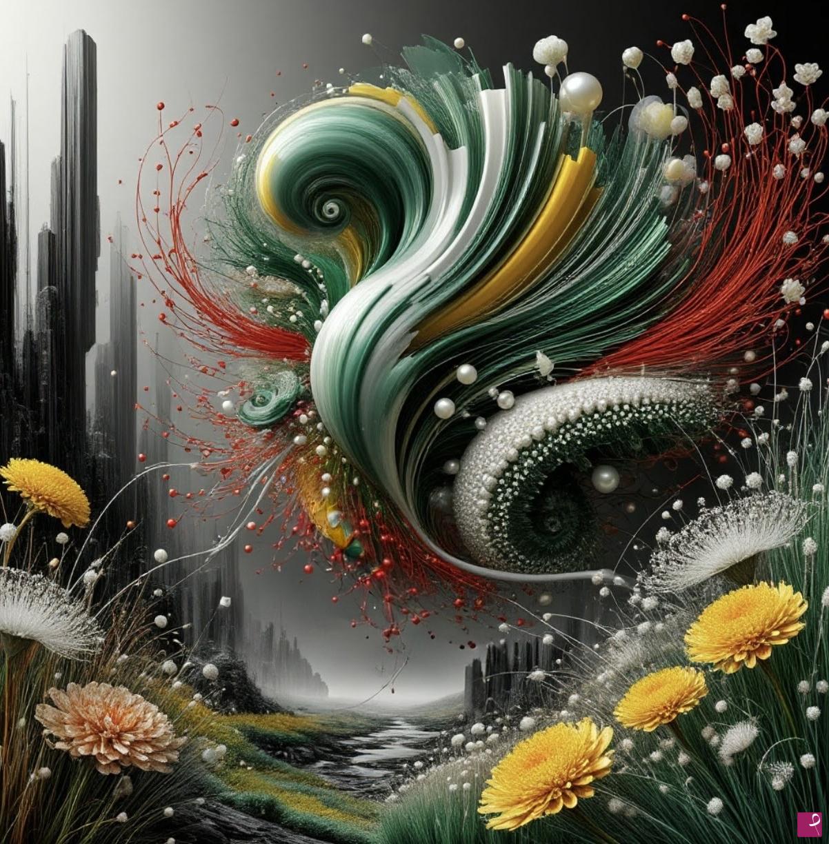 quadri in vendita online - Flower Flamingo