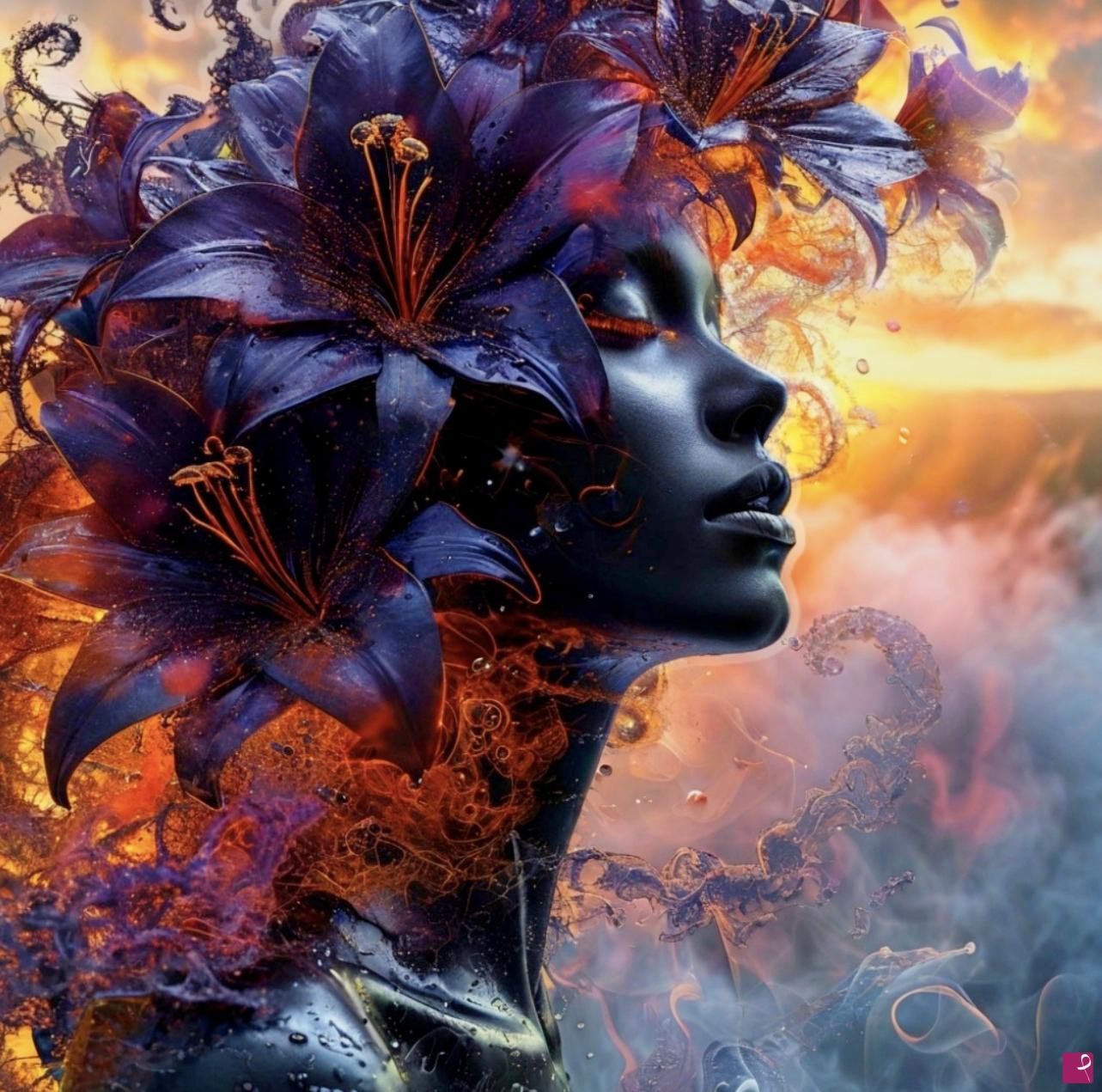 quadri in vendita online - Flower head in sky