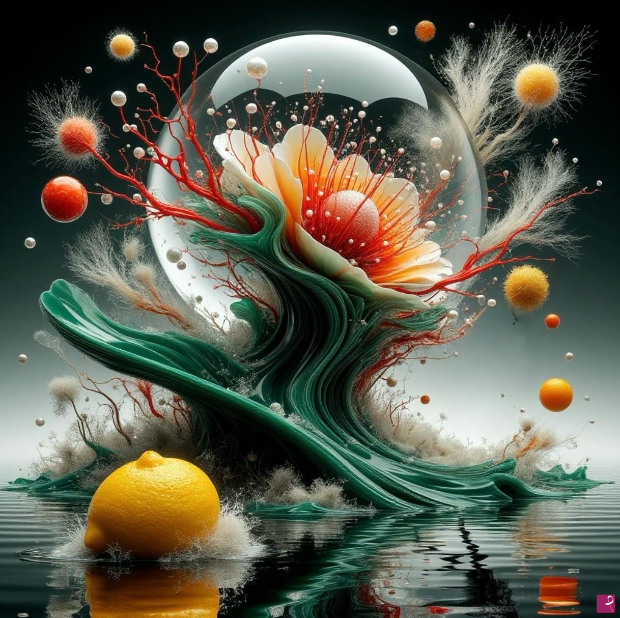 quadri in vendita online - Flower in a sphere