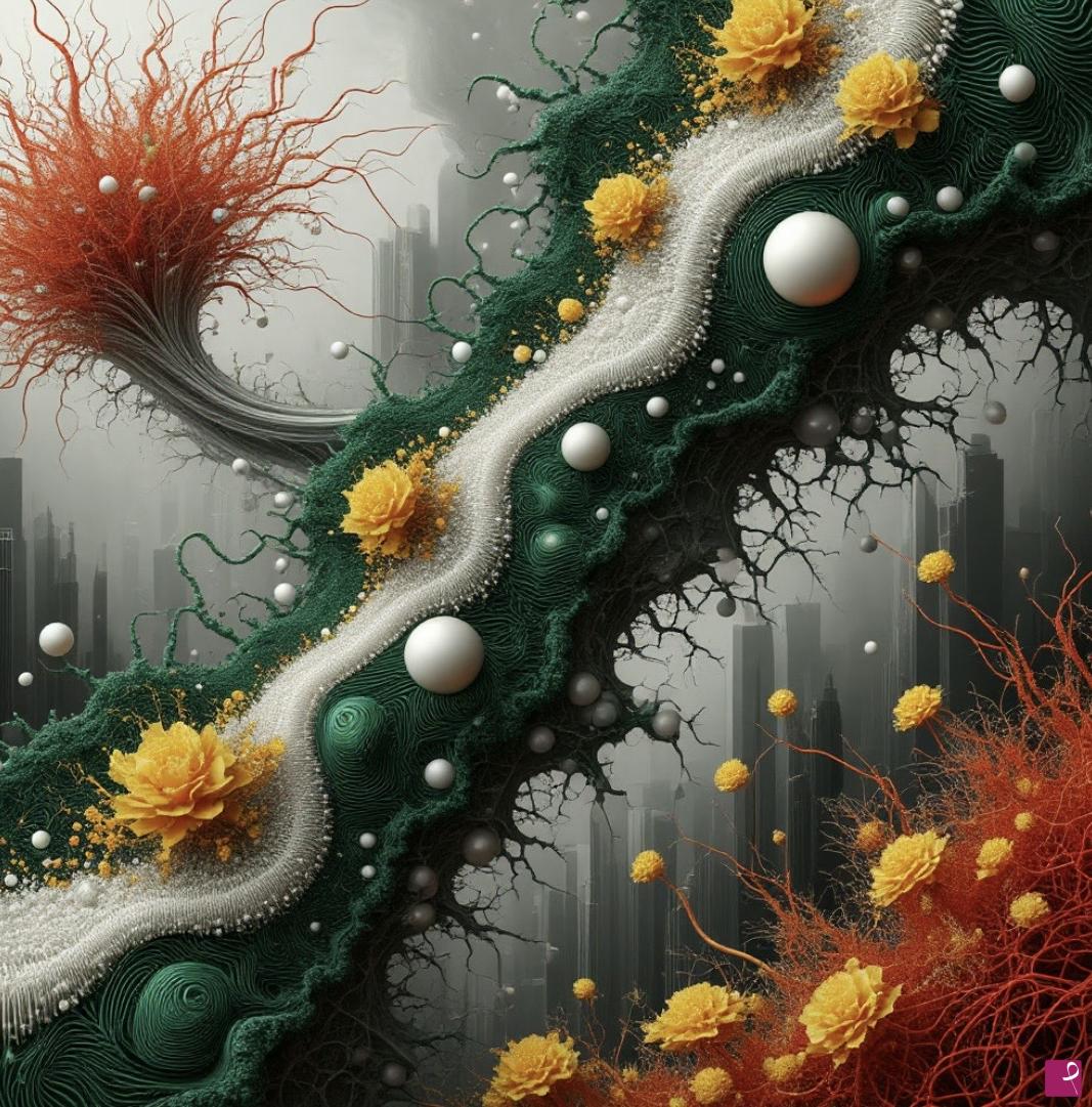 quadri in vendita online - Flower smog over the city