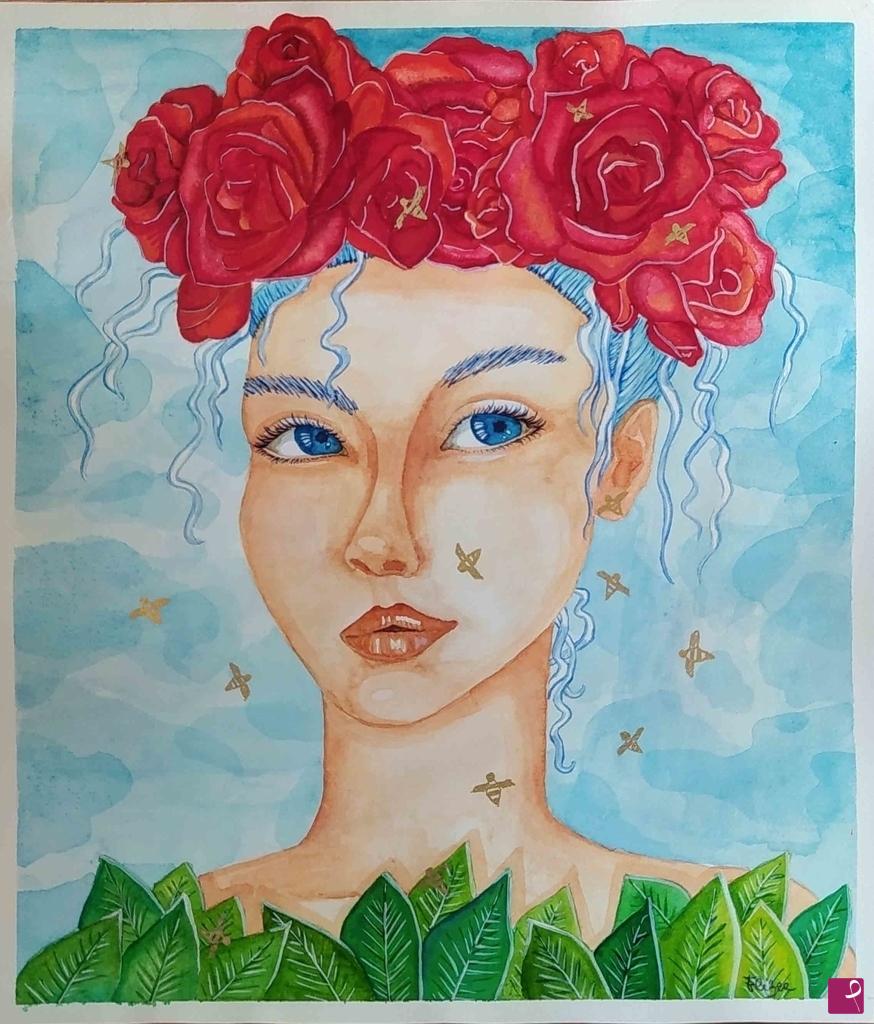 quadri in vendita online - flowers and bees