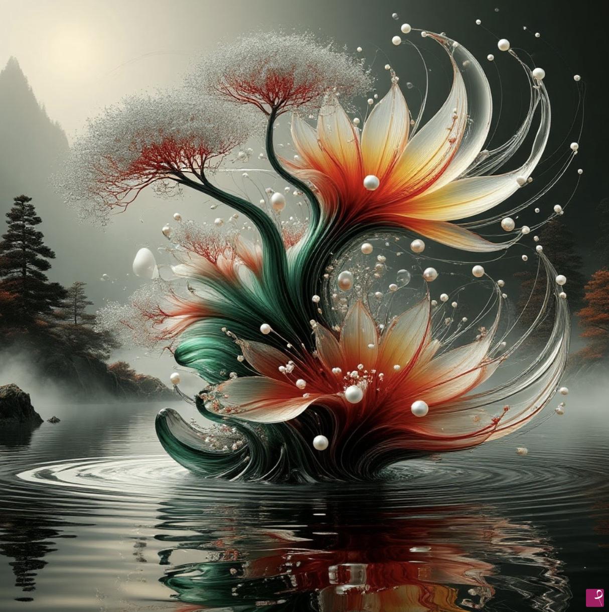 quadri in vendita online - Flowers in the Swamp