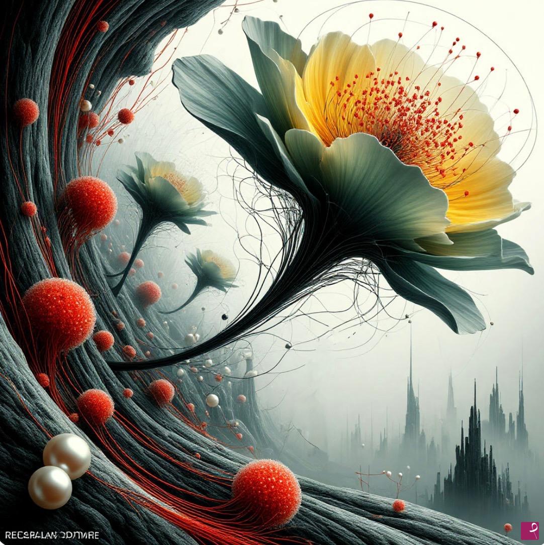 quadri in vendita online - Flowers on the slope