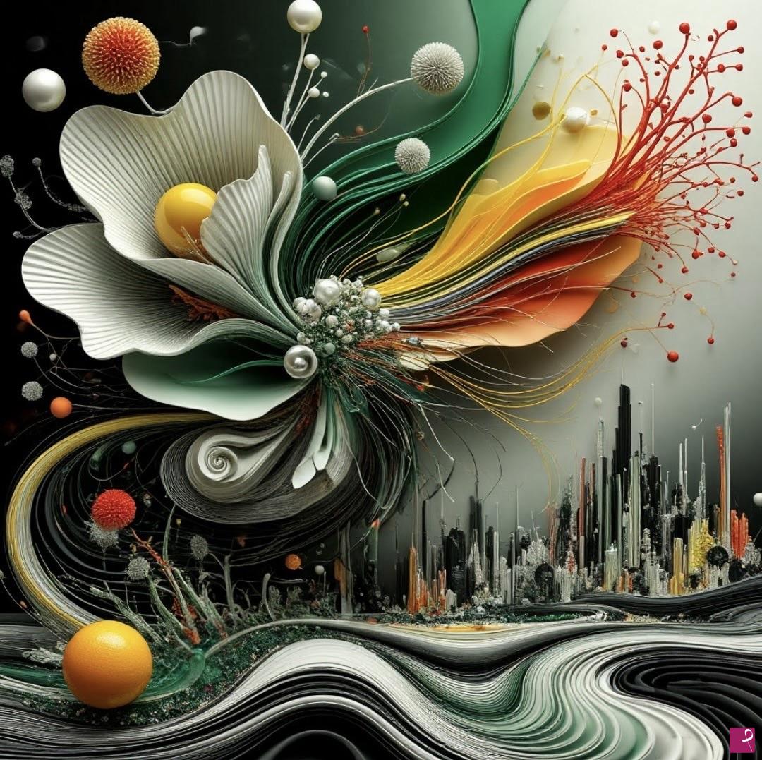 quadri in vendita online - Flowers Over the City