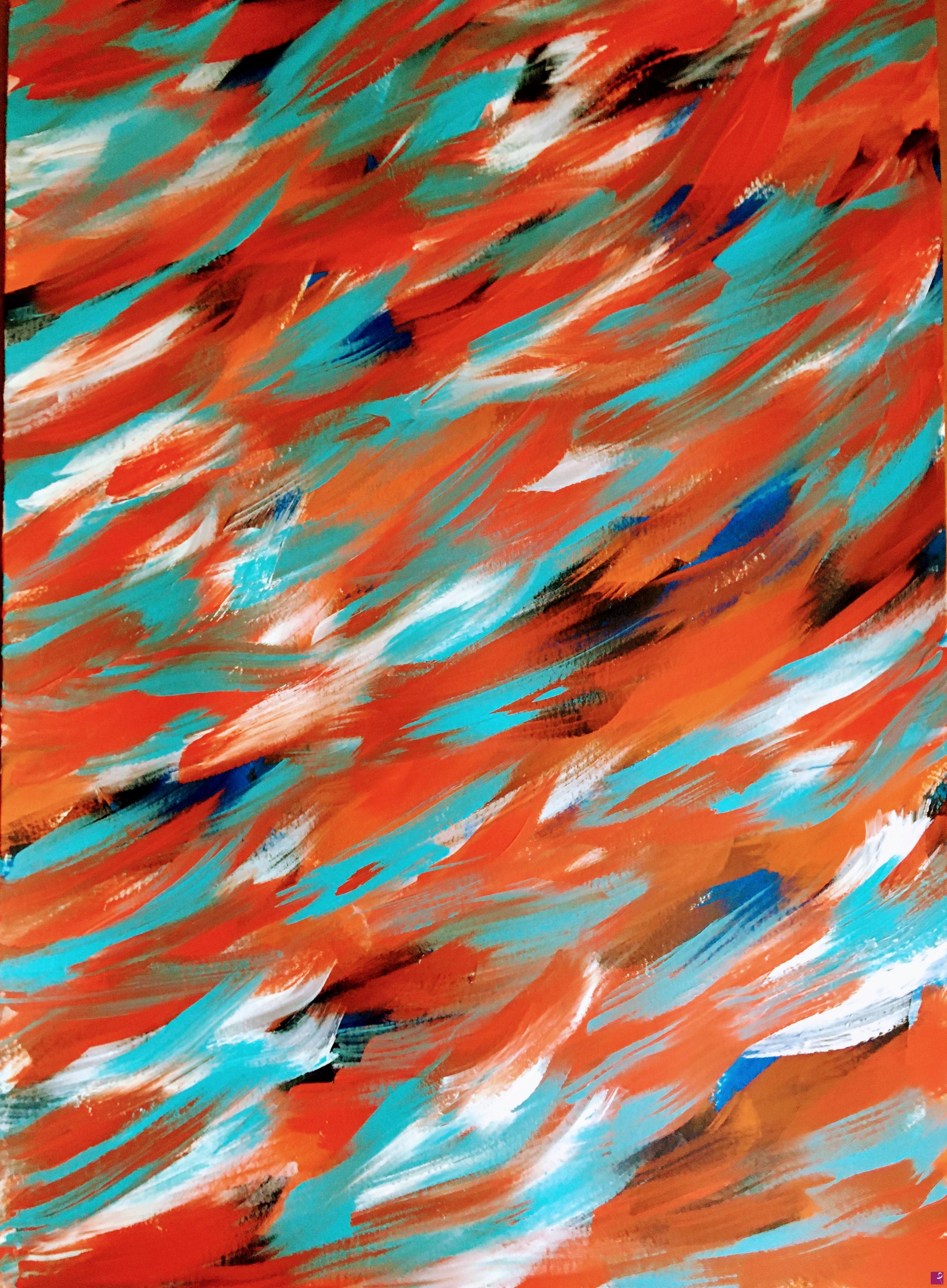 quadri in vendita online - Fluffy blue-red riddle