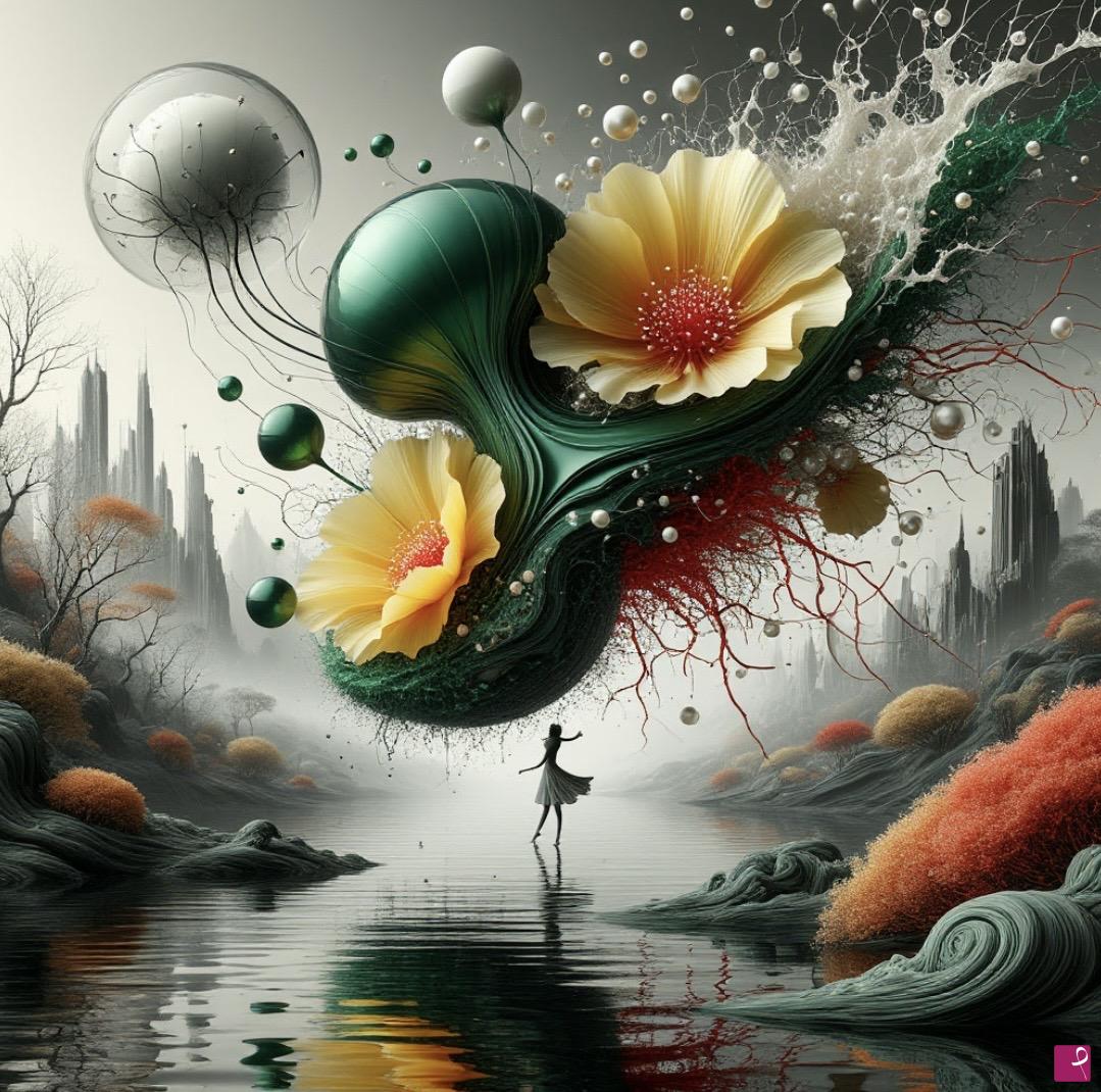 quadri in vendita online - Flying flowers