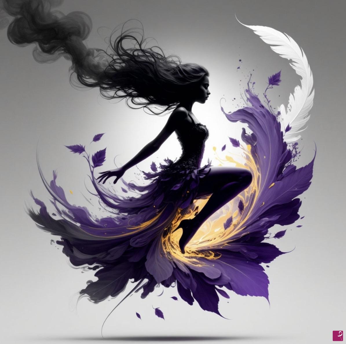 quadri in vendita online - Flying girl in sky 