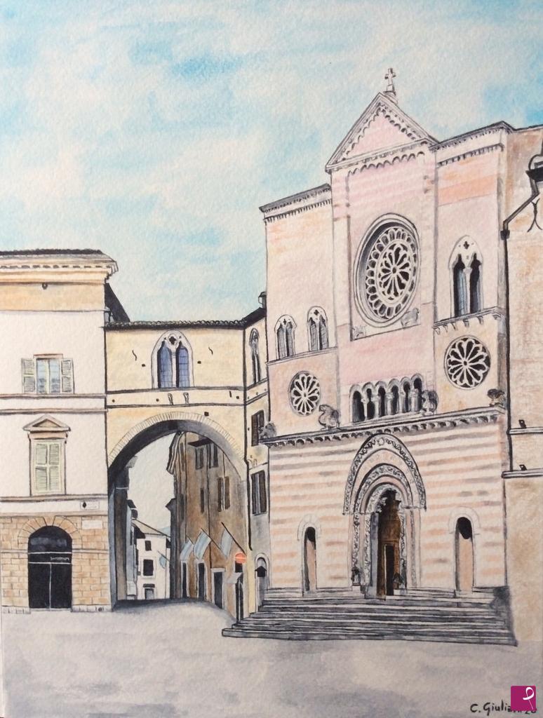 quadri in vendita online - Foligno Duomo San Feliciano Piazza della Repubblica