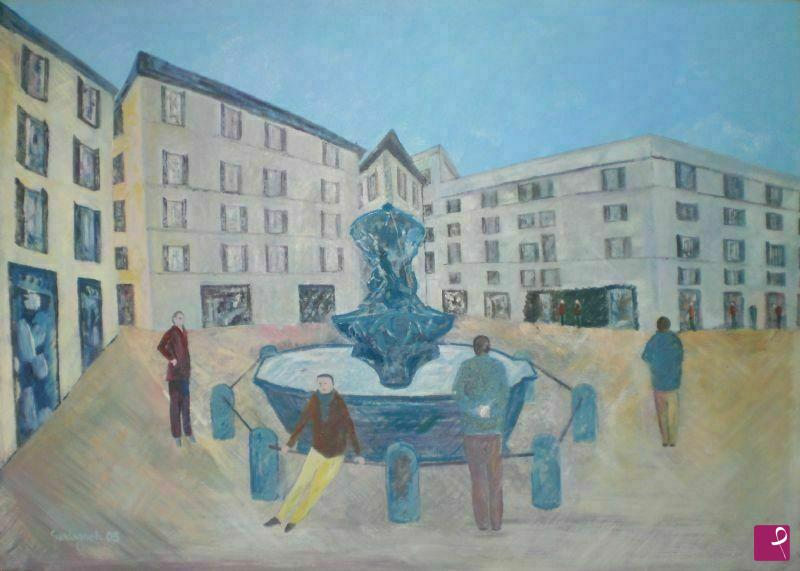 quadri in vendita online - Fontana delle tartarughe