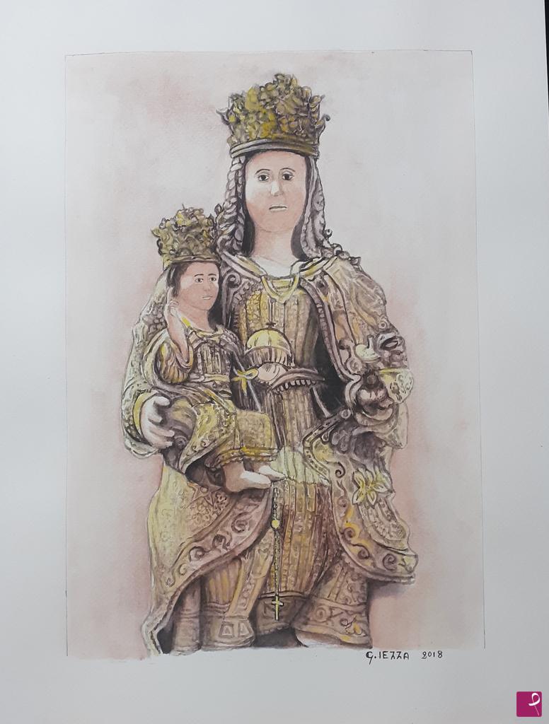 quadri in vendita online - Fontanarosa Madonna su cupola Carro 1  (2018)