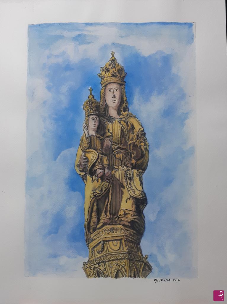 quadri in vendita online - Fontanarosa Madonna su cupola Carro  2  (2018)