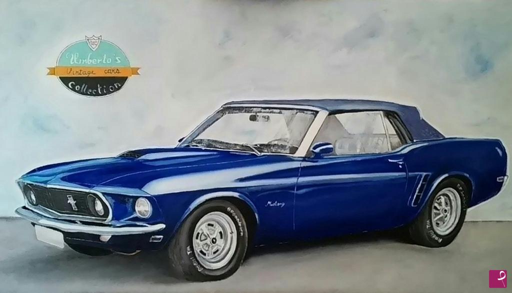 quadri in vendita online - Ford Mustang convertibile 69