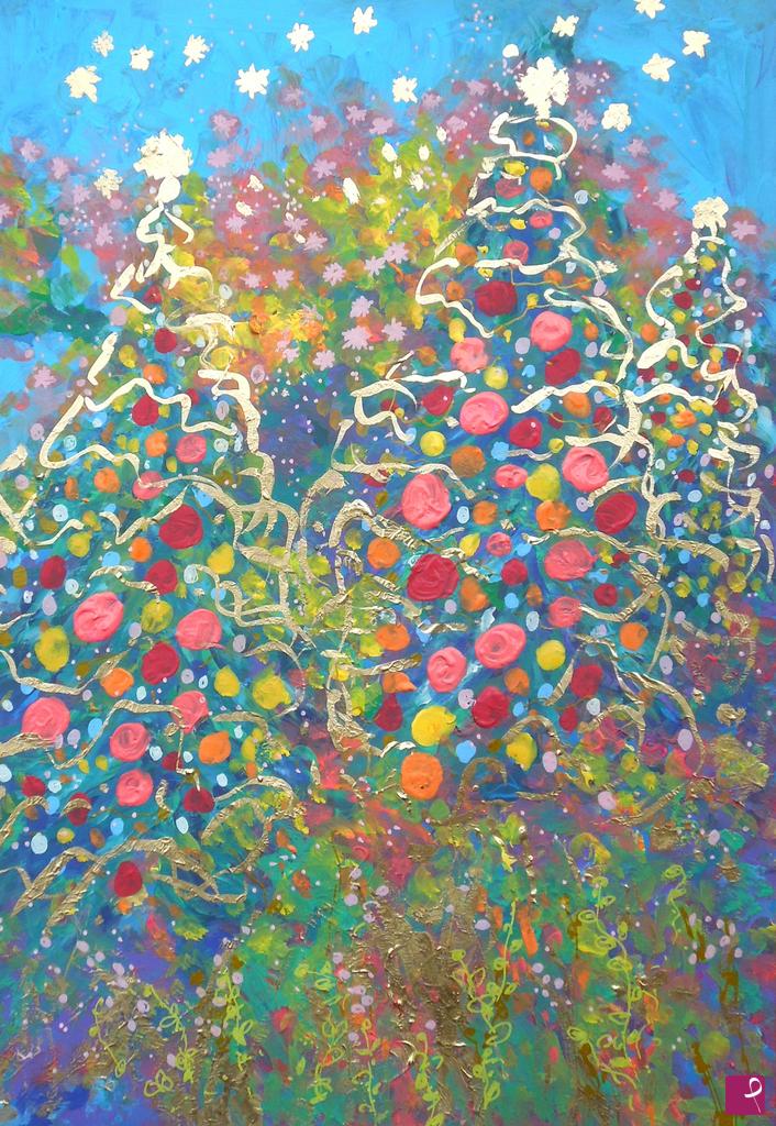 quadri in vendita online - Forest of Christmas trees - 475