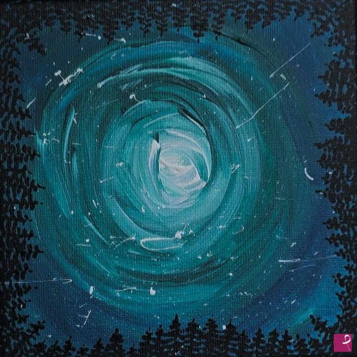 quadri in vendita online - Foresta al chiaro di luna