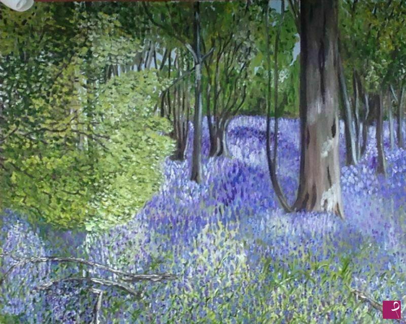 quadri in vendita online - Foresta blu - foret bleue