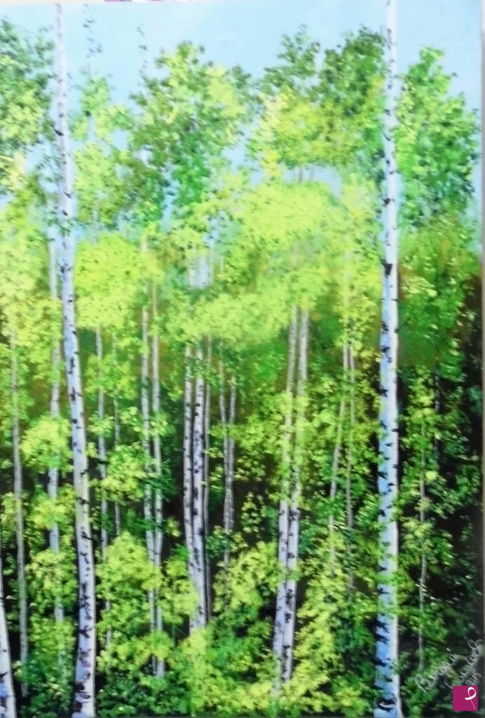 quadri in vendita online - foresta di betulle