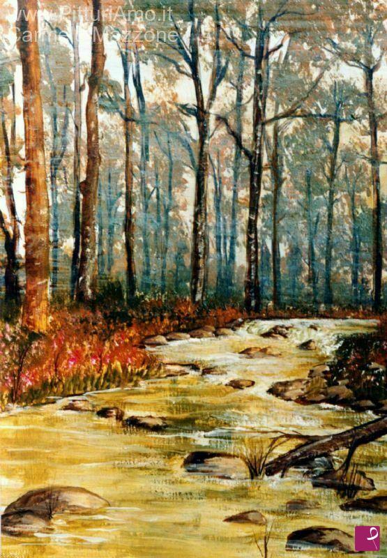 quadri in vendita online - Foschia nel bosco