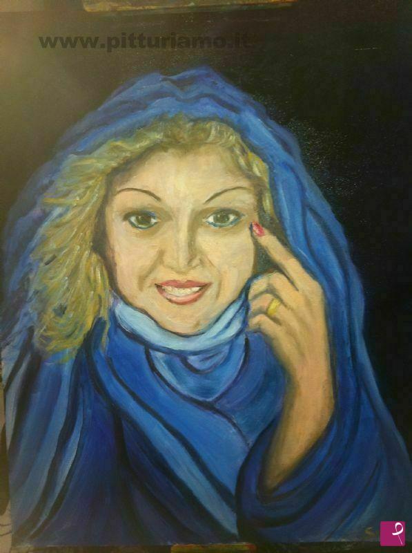 quadri in vendita online - foulard blu