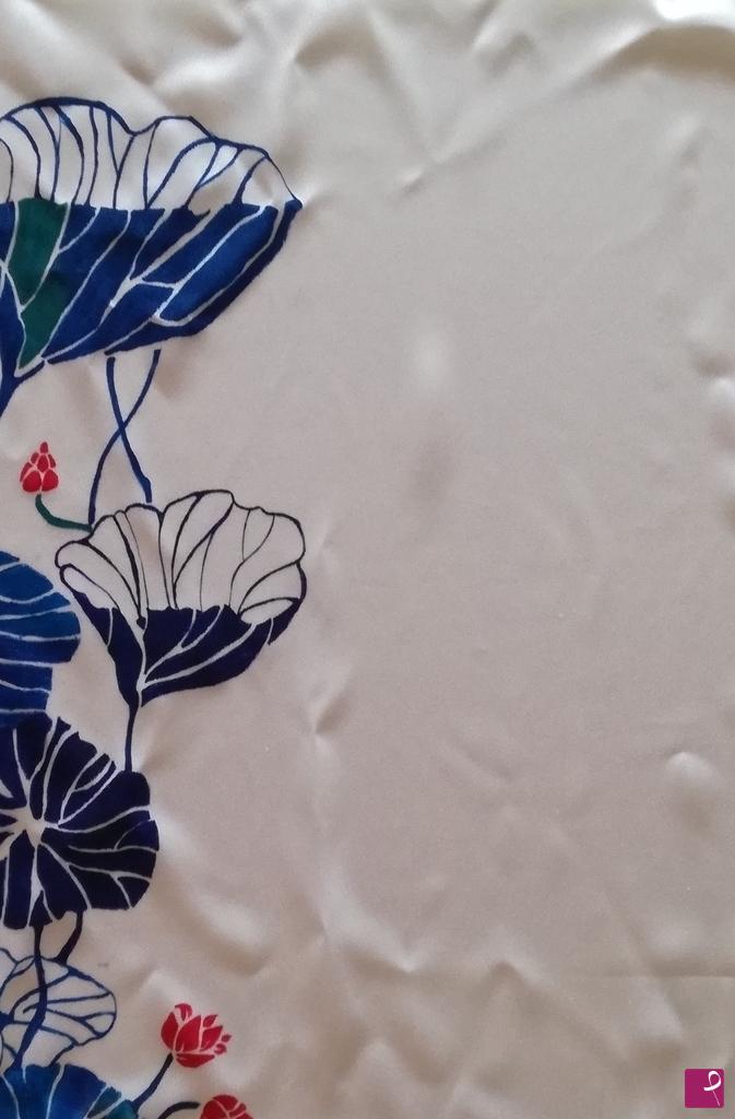 quadri in vendita online - Foulard fiori blu 