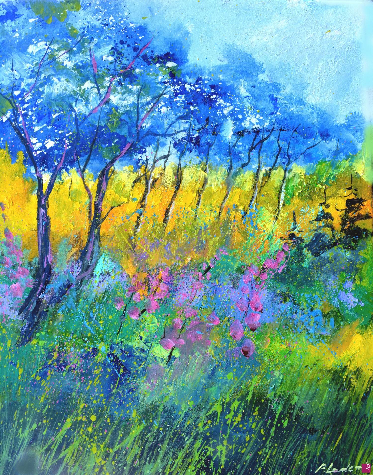 quadri in vendita online - Foxgloves in a wood